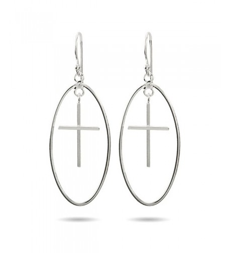 Sterling Silver Dangling Cross Earrings