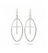 Sterling Silver Dangling Cross Earrings