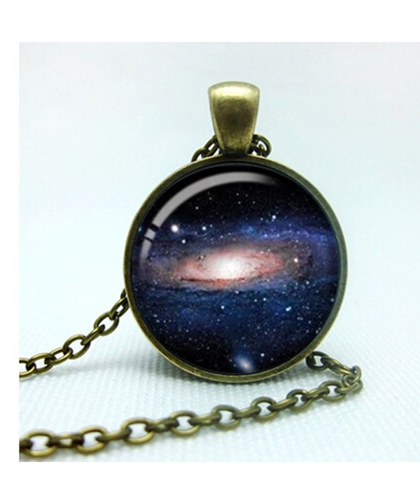 Galaxy Planets Pattern Pendant Necklace