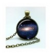 Galaxy Planets Pattern Pendant Necklace