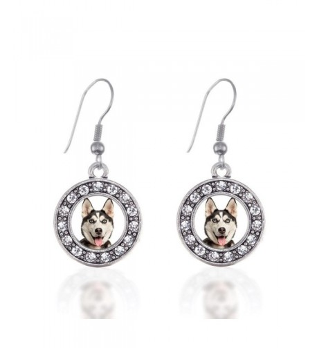 Siberian Circle Earrings Crystal Rhinestones