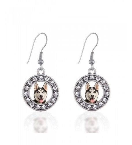 Siberian Circle Earrings Crystal Rhinestones