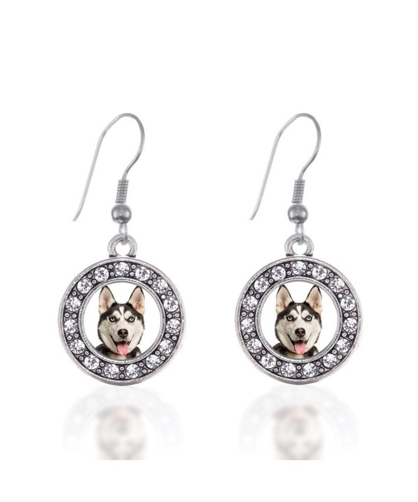 Siberian Circle Earrings Crystal Rhinestones