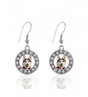 Siberian Circle Earrings Crystal Rhinestones