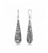 Oxidized Sterling Inspired Filigree Teardrop