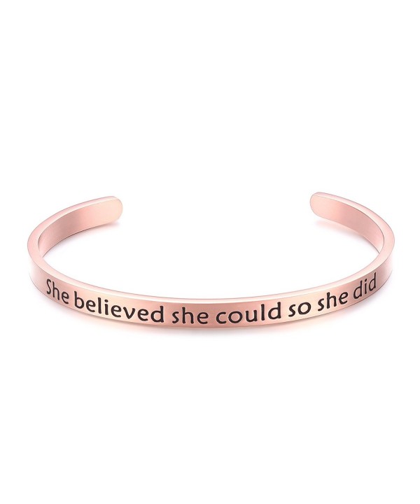 Bracelet Engraved Inspirational Christmas Valentines