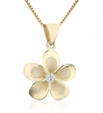 Yellow Sterling Plumeria Pendant Necklace