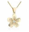 Yellow Sterling Plumeria Pendant Necklace