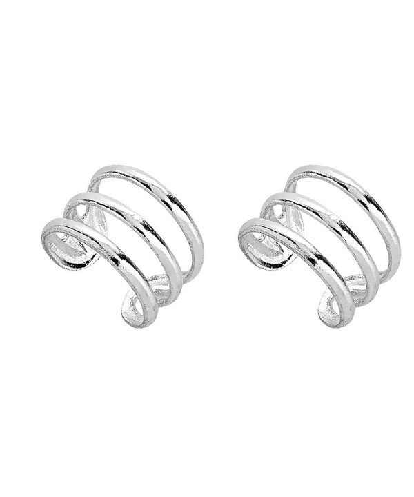 Sterling Silver Three Pierce Earrings