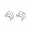 Sterling Silver Three Pierce Earrings