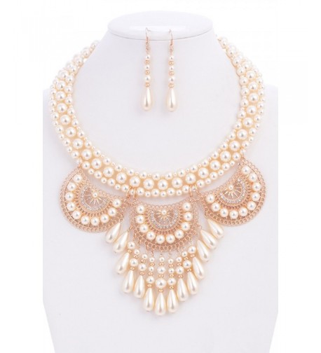 Simulated Casting Statement Necklace Earrings