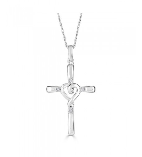 Diamond Necklace Rhodium Plated Sterling