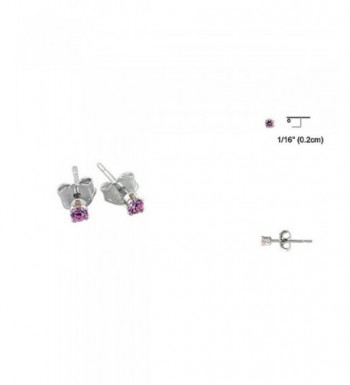 Simulated Sterling Silver Solitaire Earrings