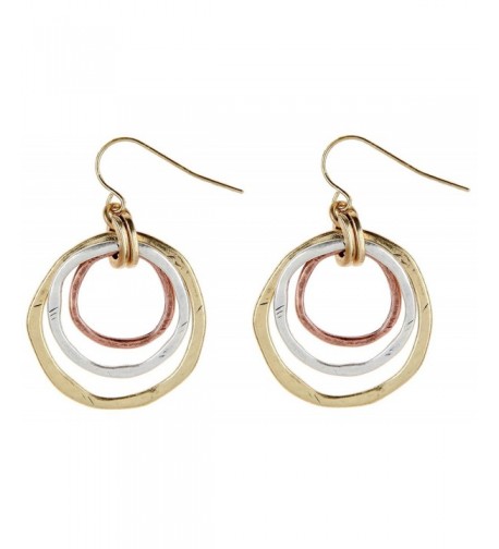 Rain Gold Tone Concentric Circles Earrings