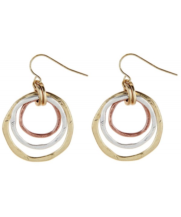 Rain Gold Tone Concentric Circles Earrings