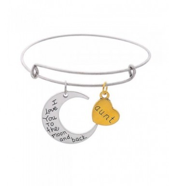 Heart Pendants Expandable Bangle Bracelet