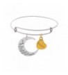 Heart Pendants Expandable Bangle Bracelet