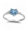 Simulated Aquamarine Heart White Zirconia