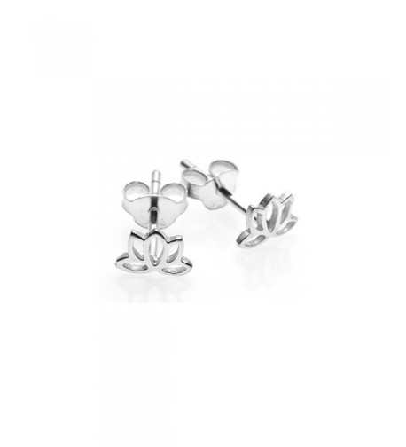 Sterling Silver Tiny Lotus Earrings