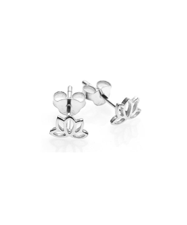 Sterling Silver Tiny Lotus Earrings