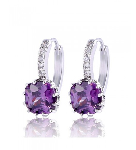 GULICX Electroplated Amethyst Zirconia Earrings