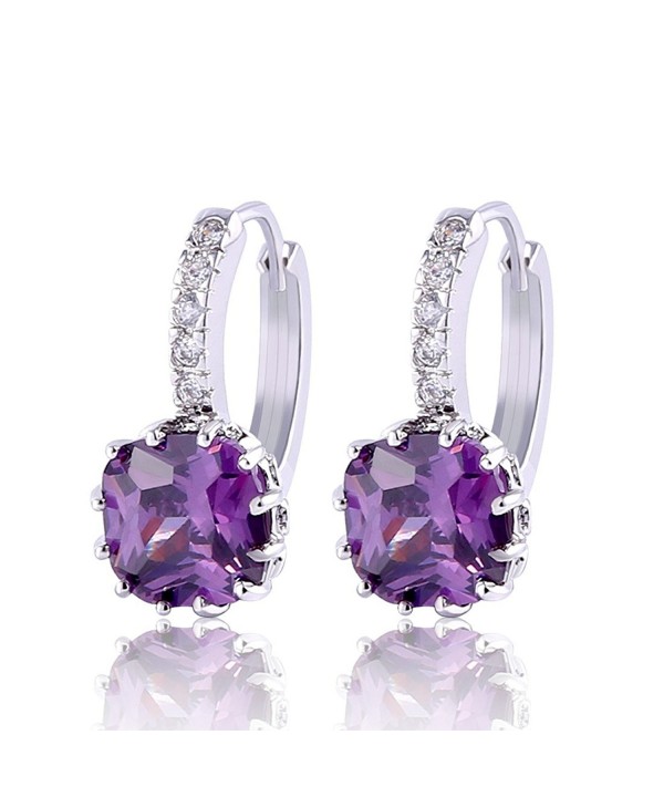 GULICX Electroplated Amethyst Zirconia Earrings