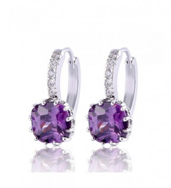 GULICX Electroplated Amethyst Zirconia Earrings