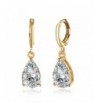 Plated Teardrop Zirconia Dangle Earrings