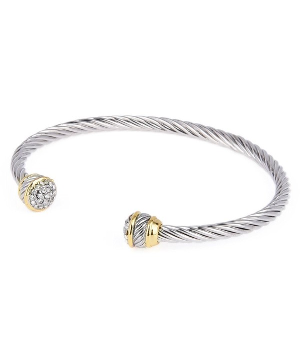 Pav Crystal Rhinestone Tone Bangle