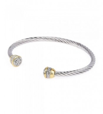 Pav Crystal Rhinestone Tone Bangle