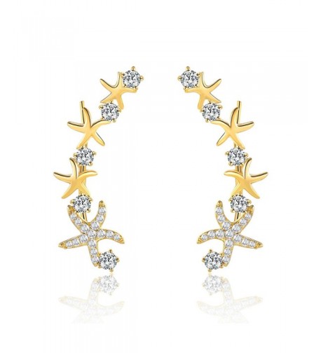 Mevecco Crawler Climber Earrings Jewelry Star3 GD