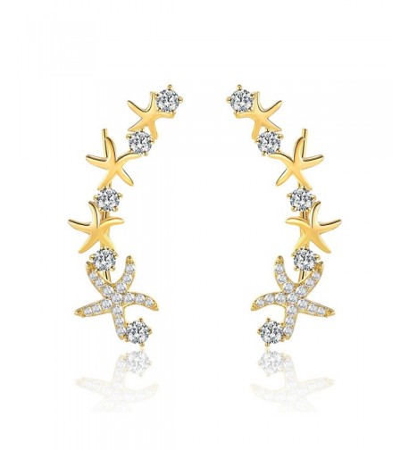 Mevecco Crawler Climber Earrings Jewelry Star3 GD