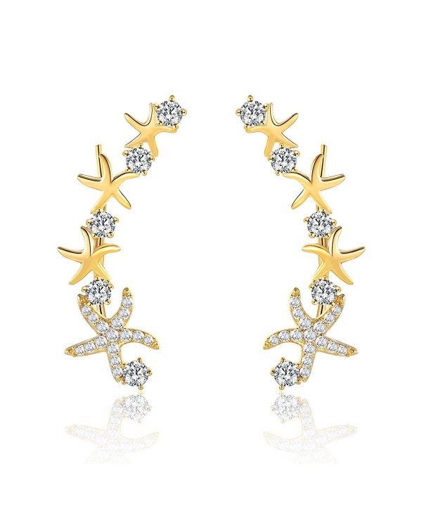 Mevecco Crawler Climber Earrings Jewelry Star3 GD