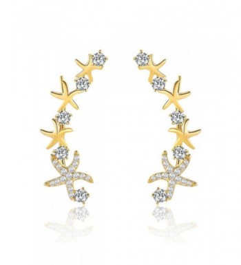 Mevecco Crawler Climber Earrings Jewelry Star3 GD