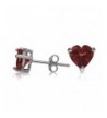 Sterling Silver Earrings Garnet Heart