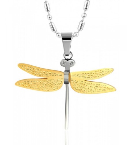 Dragonfly 3x4 3CM Stainless Necklace Aooaz