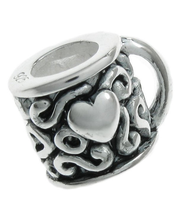 Sterling Silver Coffee Heart European