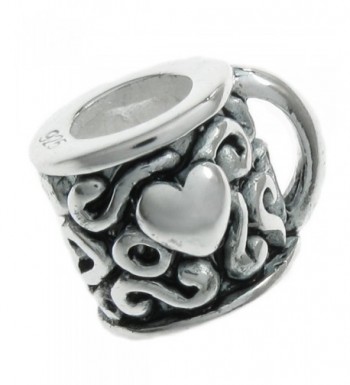 Sterling Silver Coffee Heart European