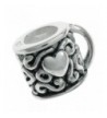 Sterling Silver Coffee Heart European