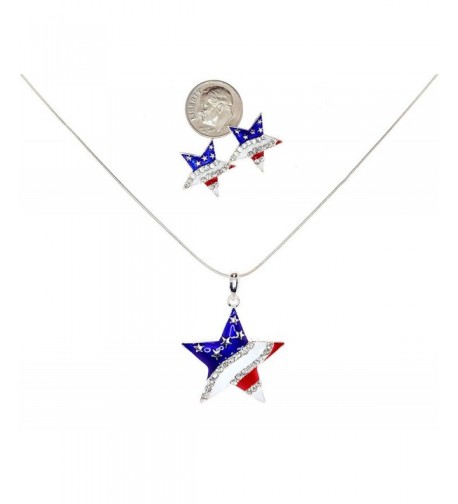 Independence American Pendant Necklace Earrings