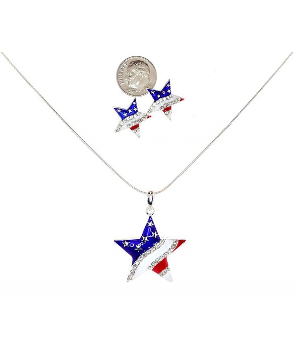 Independence American Pendant Necklace Earrings