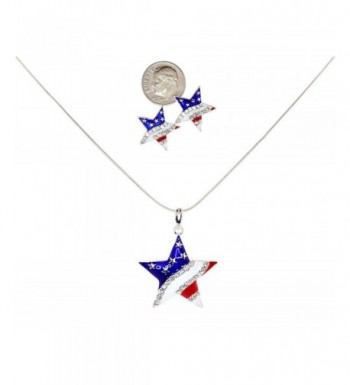 Independence American Pendant Necklace Earrings