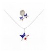 Independence American Pendant Necklace Earrings