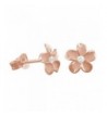 Plated Sterling Silver Plumeria Earrings