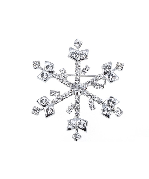 Alilang Silvery Rhinestones Holiday Snowflake