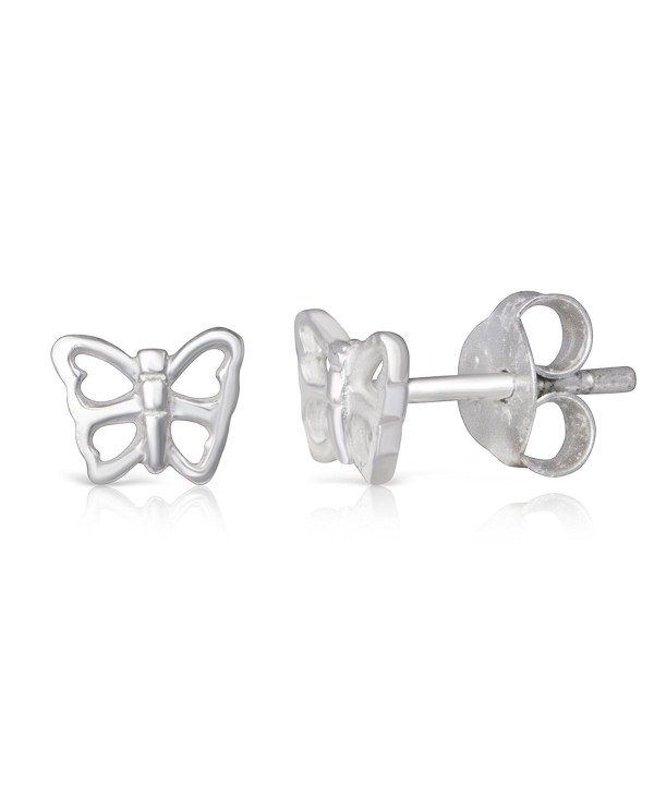 Sterling Silver Butterfly Rhodium Earrings