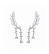 Chichinside Crystal Climber Earrings silver plated base